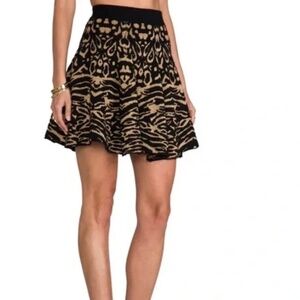 NWT! Torn By Ronny Kobo INTERMIX Wool Blend SKIRT Animal Print MEDIUM Leopard
